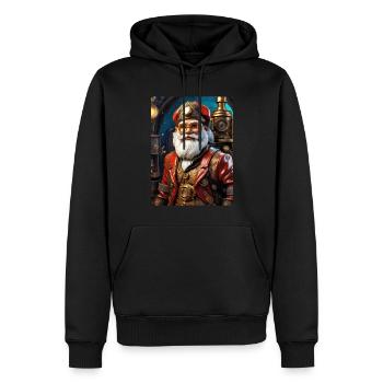 Père Noël steampunk 1.10 - Sweat à capuche Premium bio Homme - noir - Devant - Nico (187cm)