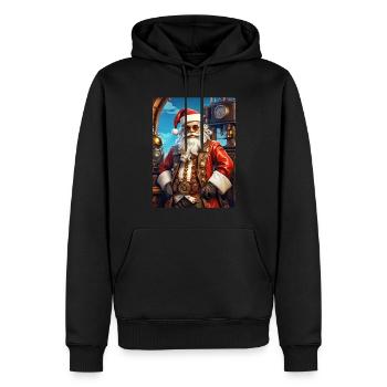 Père Noël steampunk 1.14 - Sweat à capuche Premium bio Homme - noir - Devant - Nico (187cm)