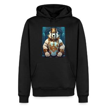 Ours de glace steampunk 1.1 - Sweat à capuche Premium bio Homme - noir - Devant - Nico (187cm)