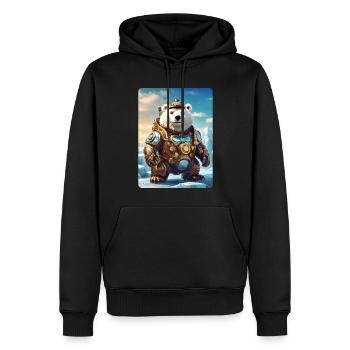 Ours de glace steampunk 1.7 - Sweat à capuche Premium bio Homme - noir - Devant - Nico (187cm)