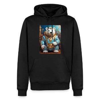Ours de glace steampunk 1.13 - Sweat à capuche Premium bio Homme - noir - Devant - Nico (187cm)