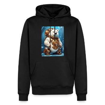 Steampunk Eisbear 1.3 - Männer Premium Bio Hoodie - Schwarz - Vorne - Nico (187cm)