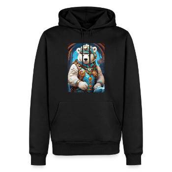 Ours de glace steampunk 1.2 - Sweat à capuche Premium bio Homme - noir - Devant - Nico (187cm)