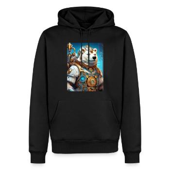 Steampunk Eisbear 1.10 - Männer Premium Bio Hoodie - Schwarz - Vorne - Nico (187cm)