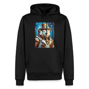 Steampunk Eisbear 1.17 - Männer Premium Bio Hoodie - Schwarz - Vorne - Nico (187cm)
