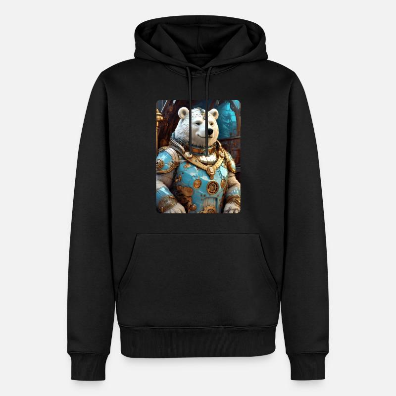 Steampunk Eisbear 1.5 - Männer Premium Bio Hoodie - Schwarz