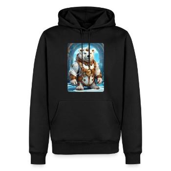 Steampunk Eisbear 1.11 - Männer Premium Bio Hoodie - Schwarz - Vorne - Nico (187cm)