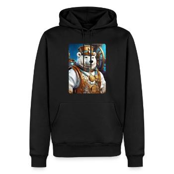 Steampunk Eisbear 1.12 - Männer Premium Bio Hoodie - Schwarz - Vorne - Nico (187cm)