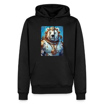 Ours de glace steampunk 1.8 - Sweat à capuche Premium bio Homme - noir - Devant - Nico (187cm)