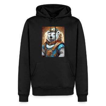 Steampunk Eisbear 1.20 - Männer Premium Bio Hoodie - Schwarz - Vorne - Nico (187cm)