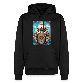 Ours de glace steampunk 1.16 - Sweat à capuche Premium bio Homme - noir - Devant - Nico (187cm)
