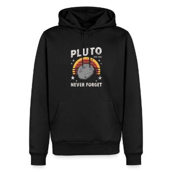 Pluto 1930-2006 Nie Vergessen - Männer Premium Bio Hoodie - Schwarz - Vorne - Nico (187cm)