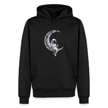 Mondschaukel Astronaut Abenteuer - Männer Premium Bio Hoodie - Schwarz - Vorne - Nico (187cm)