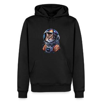 Galaktischer Katzenastronaut Erkundet Das All - Männer Premium Bio Hoodie - Schwarz - Vorne - Nico (187cm)