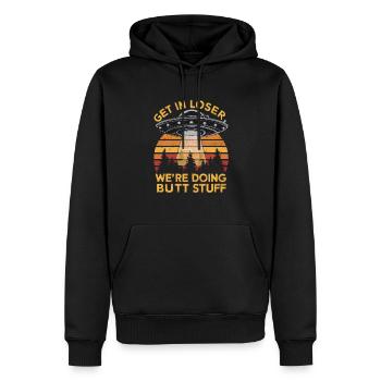 Entrez dans l’aventure spatiale des perdants - Sweat à capuche Premium bio Homme - noir - Devant - Nico (187cm)