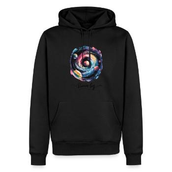 Galactic Dreams Think Big - Men’s Premium Organic Hoodie - black - Front - Nico (187cm)
