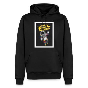 Space Oddity Aventure spatiale - Sweat à capuche Premium bio Homme - noir - Devant - Nico (187cm)
