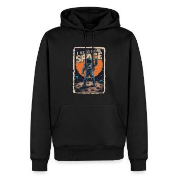 J’ai besoin de plus d’aventures spatiales - Sweat à capuche Premium bio Homme - noir - Devant - Nico (187cm)