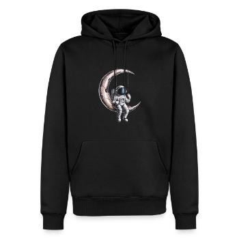 Mondschaukel Astronaut Abenteuer - Männer Premium Bio Hoodie - Schwarz - Vorne - Nico (187cm)
