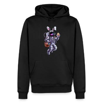 Osterhase Astronaut Im Weltall Abenteuer - Männer Premium Bio Hoodie - Schwarz - Vorne - Nico (187cm)