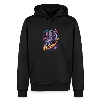 Katzengalaxie Auf Pizzaflug Weltraumabenteuer - Männer Premium Bio Hoodie - Schwarz - Vorne - Nico (187cm)