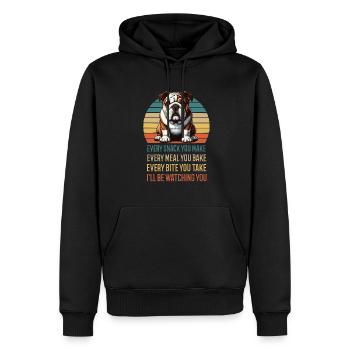 Every Snack you make English Bulldog Bully - Men’s Premium Organic Hoodie - black - Front - Nico (187cm)