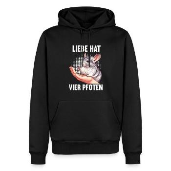 Liebe hat Vier Pfoten Chinchilla Chinchillas Nager - Männer Premium Bio Hoodie - Schwarz - Vorne - Nico (187cm)
