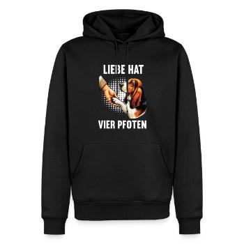 Liebe hat Vier Pfoten Basset Hound Basset Hounds - Männer Premium Bio Hoodie - Schwarz - Vorne - Nico (187cm)