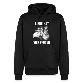 Liebe hat Vier Pfoten Chinchilla Chinchillas Nager - Männer Premium Bio Hoodie - Schwarz - Vorne - Nico (187cm)