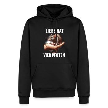 Liebe hat Vier Pfoten Ratte Ratten nagetier - Männer Premium Bio Hoodie - Schwarz - Vorne - Nico (187cm)