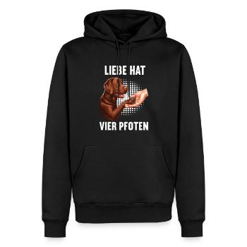 Liebe hat Vier Pfoten Labrador Labradorbesitzer - Männer Premium Bio Hoodie - Schwarz - Vorne - Nico (187cm)