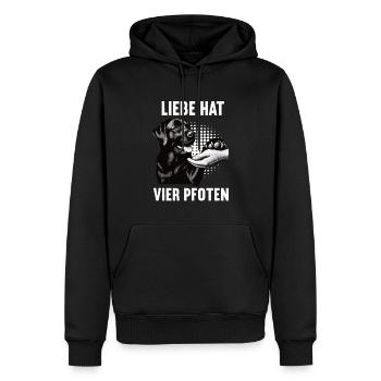 Liebe hat Vier Pfoten Labrador Labradorbesitzer - Männer Premium Bio Hoodie - Schwarz - Vorne - Nico (187cm)