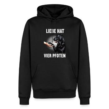 Liebe hat Vier Pfoten Labrador Labradorbesitzer - Männer Premium Bio Hoodie - Schwarz - Vorne - Nico (187cm)