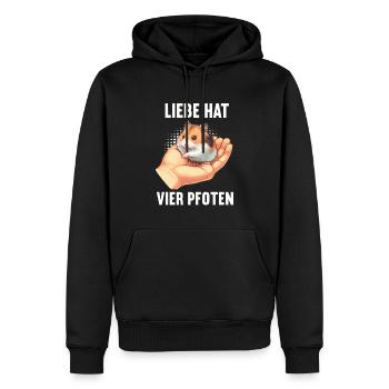 Liebe hat Vier pfoten Hamster Goldhamster Nager - Männer Premium Bio Hoodie - Schwarz - Vorne - Nico (187cm)