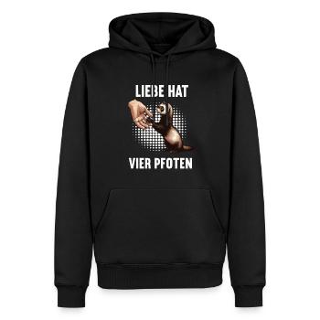 Liebe hat Vier Pfoten Frettchen Frettchenhalter - Männer Premium Bio Hoodie - Schwarz - Vorne - Nico (187cm)