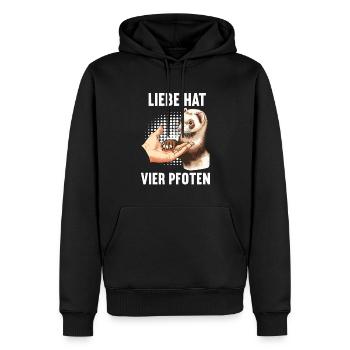 Liebe hat Vier Pfoten Frettchen Frettchenhalter - Männer Premium Bio Hoodie - Schwarz - Vorne - Nico (187cm)
