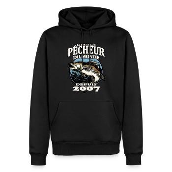 Le meilleur pêcheur depuis 2007 - Sweat à capuche Premium bio Homme - noir - Devant - Nico (187cm)