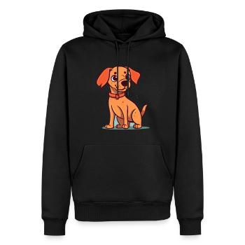 Niedliches Hundedesign für Hundebesitzer - Männer Premium Bio Hoodie - Schwarz - Vorne - Nico (187cm)