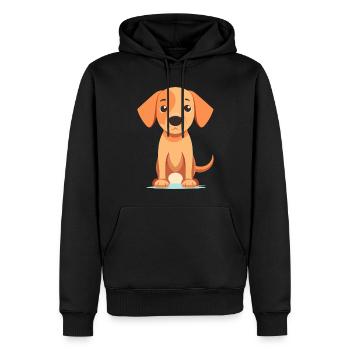 Niedliches Hundedesign für Hundebesitzer - Männer Premium Bio Hoodie - Schwarz - Vorne - Nico (187cm)