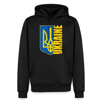 Ukraine Maillot de Football Drapeau Ukraina - Sweat à capuche Premium bio Homme - noir - Devant - Nico (187cm)