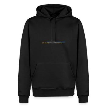 Wal Investor=Diamentenhand - Männer Premium Bio Hoodie - Schwarz - Vorne - Nico (187cm)