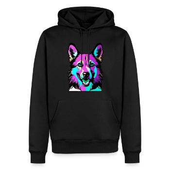 Glücklicher Hund. Glückliche Hunde. Deutscher Schäferhund - Männer Premium Bio Hoodie - Schwarz - Vorne - Nico (187cm)