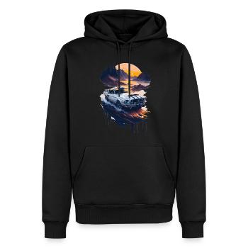 Voiture de sport classique - Sweat à capuche Premium bio Homme - noir - Devant - Nico (187cm)