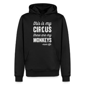 Mein Zirkus Meine Affen Mama-Leben - Männer Premium Bio Hoodie - Schwarz - Vorne - Nico (187cm)