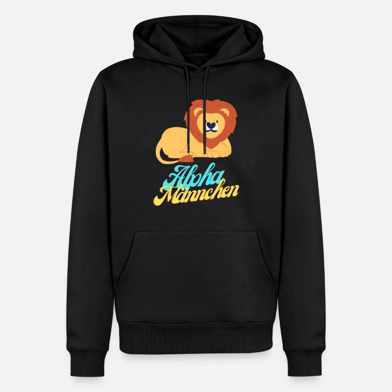 Alphalöwe - Männer Premium Bio Hoodie - Schwarz