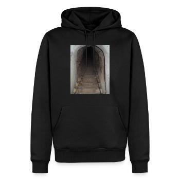 72AF1710 E609 4E5C 97B6 D18715D4AC12 - Männer Premium Bio Hoodie - Schwarz - Vorne - Nico (187cm)