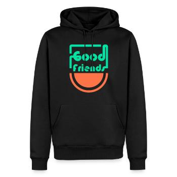 Bons amis - Sweat à capuche Premium bio Homme - noir - Devant - Nico (187cm)