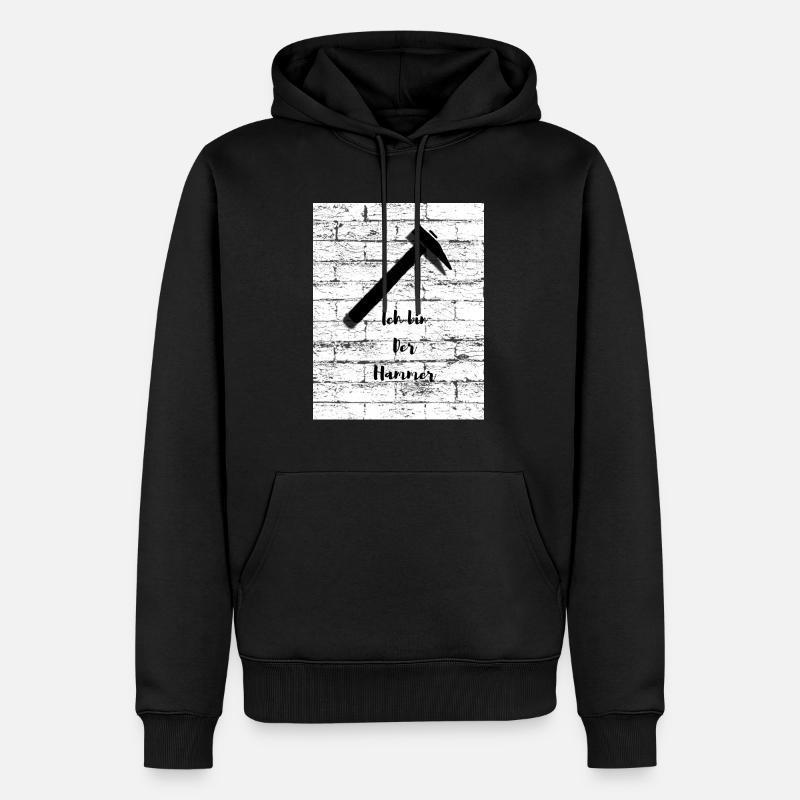 Ich bin der Hammer - Männer Premium Bio Hoodie - Schwarz