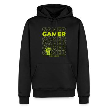 Gamer, Gamer, Gamer... - Sweat à capuche Premium bio Homme - noir - Devant - Nico (187cm)