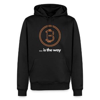 Bitcoin is the way - Men’s Premium Organic Hoodie - black - Front - Nico (187cm)